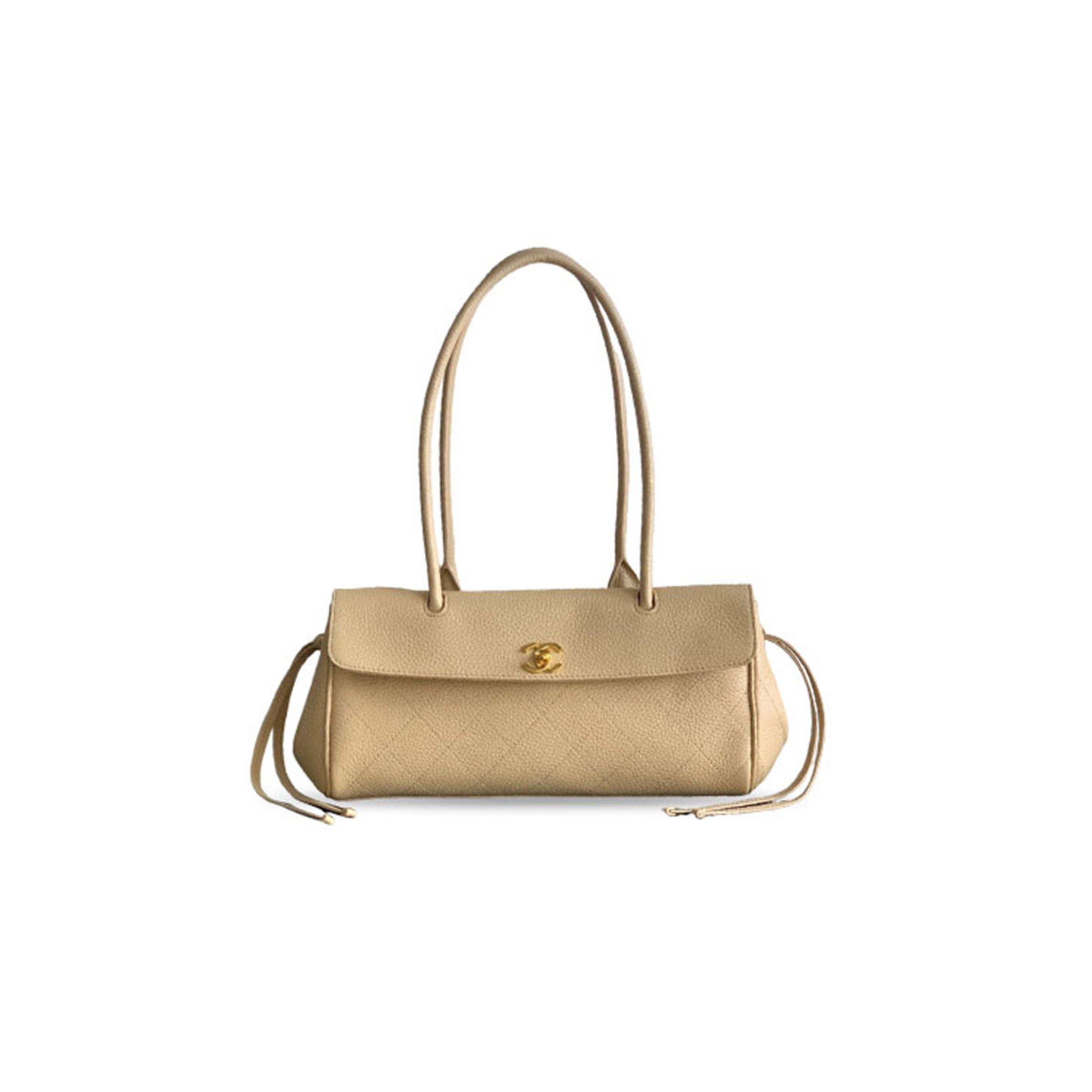 CHANEL MASTER SMALL URBAN ESSENTIAL EAST WEST SHOPPING TOTE LIGHT BEIGE CAVIAR GOLD HARDWARE (31*15*12cm) 